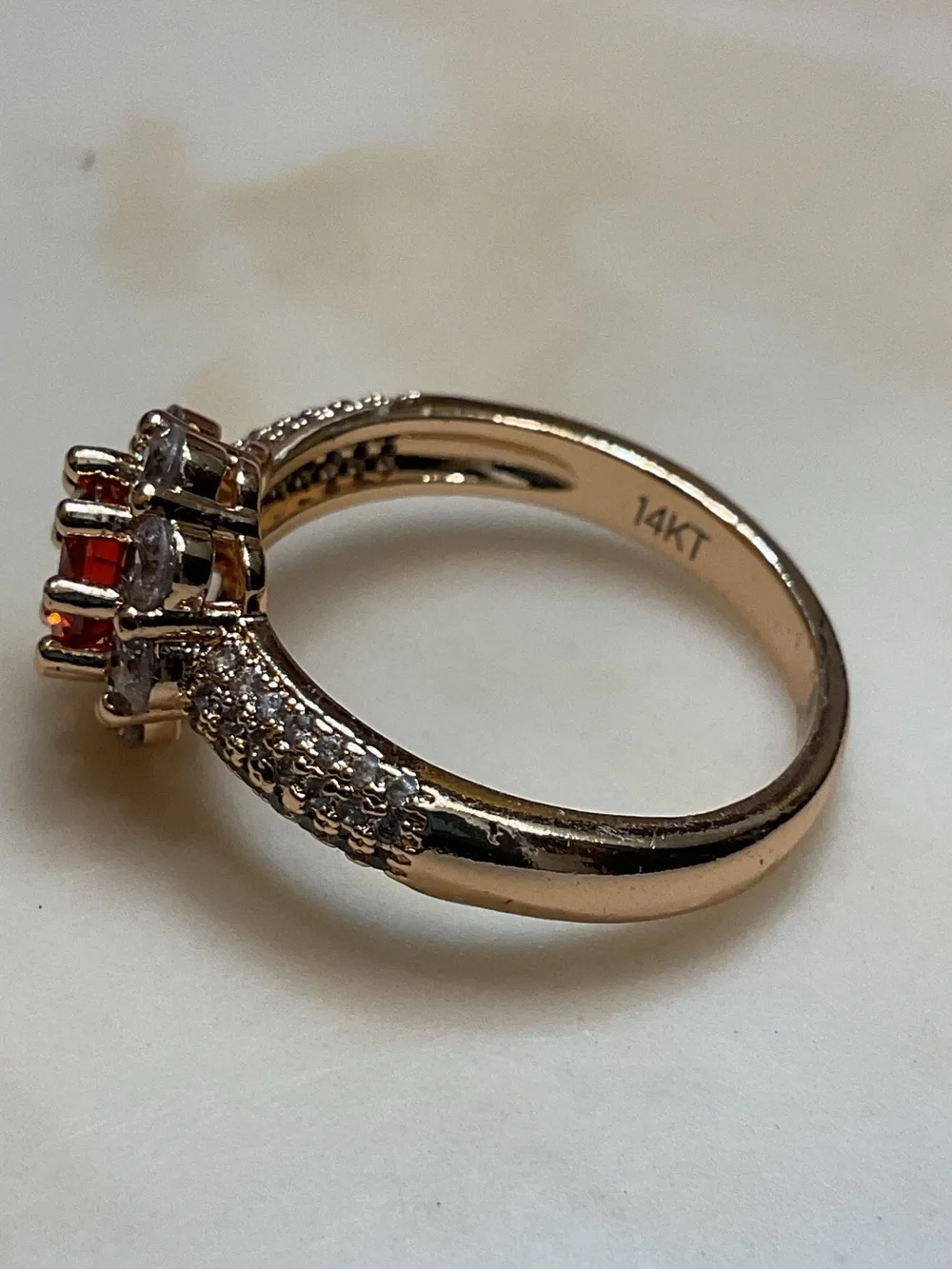 Halo Ring with Red Center